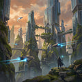 Skybound Citadel — sci-fi concept art